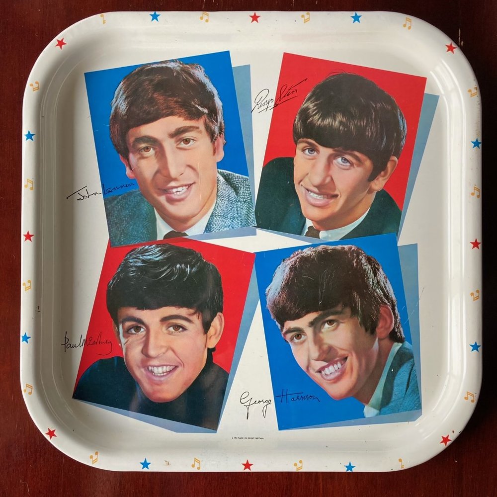 BEATLES ORIGINAL 1964 LITHOGRAPH METAL TRAY